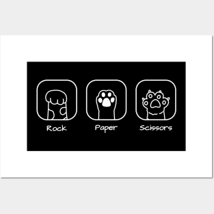 Rock Paper Scissors Cat Paws Posters and Art